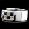 Image 2 : 18K Gold 1.48ctw Sapphire & 1.07ctw Diamond Ring