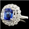 Image 2 : 18K Gold 3.53ct Tanzanite 1.74ctw Diamond Ring