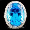 Image 1 : 18K Gold 14.85ct Topaz & 0.66ctw Diamond Ring