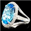 Image 2 : 18K Gold 14.85ct Topaz & 0.66ctw Diamond Ring