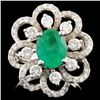 Image 1 : 18K Gold 1.34ct Emerald & 1.22ctw Diamond Ring