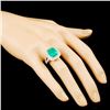 Image 3 : 18K Gold 5.50ct Emerald & 1.09ctw Diamond Ring