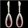 Image 1 : 18K Gold 15.24ct Tourmaline & 2.77ctw Diamond Earr