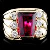 Image 1 : 14K Gold 5.03ct Rubellite & 0.98ctw Diamond Ring