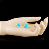 Image 2 : 14K Gold 12.28ct Turquoise & 1.22ctw Diamond Earri