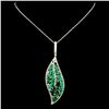 Image 2 : 14K Gold 7.93ctw Emerald & 1.05ctw Diamond Pendant