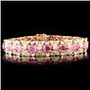 Image 1 : 14K Gold 13.81ct Sapphire & 1.20ctw Diamond Bracel