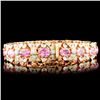 Image 2 : 14K Gold 13.81ct Sapphire & 1.20ctw Diamond Bracel