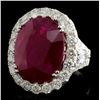 Image 2 : 18K White Gold 15.55ct Ruby & 3.34ct Diamond Ring