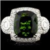 Image 1 : 14K Gold 13.08ct Tourmaline & 1.59ctw Diamond Ring