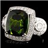 Image 2 : 14K Gold 13.08ct Tourmaline & 1.59ctw Diamond Ring