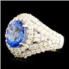 Image 2 : 18K Gold 2.81ct Tanzanite & 1.65ctw Diamond Ring