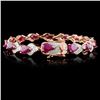 Image 2 : 14K Rose Gold 10.67ct Ruby & 1.58ctw Diamond Brace