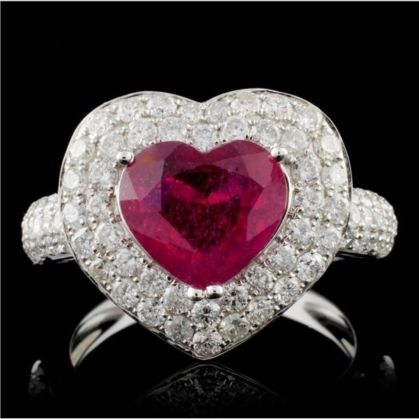 18K White Gold 2.38ct Ruby & 1.31ct Diamond Ring