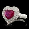 Image 2 : 18K White Gold 2.38ct Ruby & 1.31ct Diamond Ring