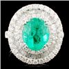 Image 1 : 18K Gold 2.31ct Emerald & 1.71ctw Diamond Ring