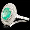 Image 2 : 18K Gold 2.31ct Emerald & 1.71ctw Diamond Ring