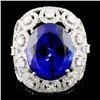 Image 1 : 18K Gold 15.49ct Tanzanite & 2.68ctw Diamond Ring