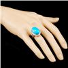 Image 3 : 14K Gold 12.00ct Turquoise & 0.69ctw Diamond Ring