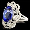 Image 2 : 18K Gold 7.61ct Tanzanite & 0.96ctw Diamond Ring