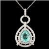 Image 1 : 18K Gold 5.00ct Paraiba Tourmaline & 1.86ctw Diamo