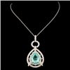 Image 2 : 18K Gold 5.00ct Paraiba Tourmaline & 1.86ctw Diamo