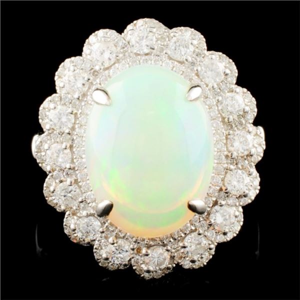 14K Gold 4.44ct Opal & 1.14ctw Diamond Ring