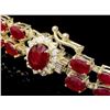 Image 2 : `14k Gold 20.00ct Ruby & 0.50ct Diamond Bracelet