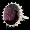 Image 2 : 14K Gold 7.72ct Tourmaline & 0.81ctw Diamond Ring