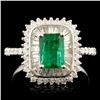 Image 1 : 18K Gold 1.00ct Emerald & 0.72ctw Diamond Ring