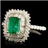 Image 2 : 18K Gold 1.00ct Emerald & 0.72ctw Diamond Ring