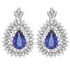 Image 1 : 14K Gold 11.00ct Tanzanite & 4.00ct Diamond Earrin