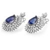 Image 2 : 14K Gold 11.00ct Tanzanite & 4.00ct Diamond Earrin