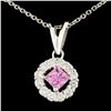 Image 1 : 18K Gold 0.22ctw Sapphire & 0.44ctw Diamond Pendan