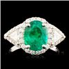 Image 1 : 18K Gold 1.96ct Emerald & 0.95ctw Diamond Ring