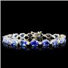 Image 1 : 14K Gold 14.86ctw Tanzanite & 0.93ctw Diamond Brac