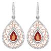 Image 1 : 14K Gold 2.00 Orange Sapphire & 0.80ct Diamond Ear