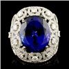 Image 1 : 18K Gold 15.49ct Tanzanite & 2.68ctw Diamond Ring