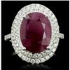 Image 2 : 18K White Gold 4.69ct Ruby & 0.65ct Diamond Ring