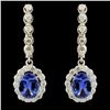 Image 1 : 14K Gold 4.00ct Tanzanite & 1.50ctw Diamond Earrin