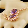 Image 2 : 14K Gold 10.27ct Amethyst & 1.83ctw Diamond Earrin