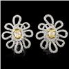 Image 1 : 18K White Gold 1.46ctw Fancy Color Diamond Earring