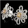 Image 2 : 18K White Gold 1.46ctw Fancy Color Diamond Earring