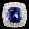 Image 1 : 18K Gold 17.88ct Tanzanite & 4.24ctw Diamond Ring