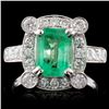 Image 1 : 18K White Gold 1.53ct Emerald & 1.00ct Diamond Rin