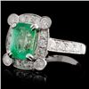 Image 2 : 18K White Gold 1.53ct Emerald & 1.00ct Diamond Rin