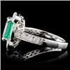 Image 3 : 18K White Gold 1.53ct Emerald & 1.00ct Diamond Rin