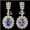 Image 1 : 18K Gold 2.56ct Sapphire & 2.36ctw Diamond Earring