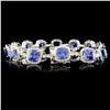 Image 2 : 14K Gold 14.84ctw Tanzanite & 2.87ctw Diamond Brac