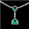 Image 1 : 18K White Gold 1.93ct Emerald & 5.09ct Diamond Nec